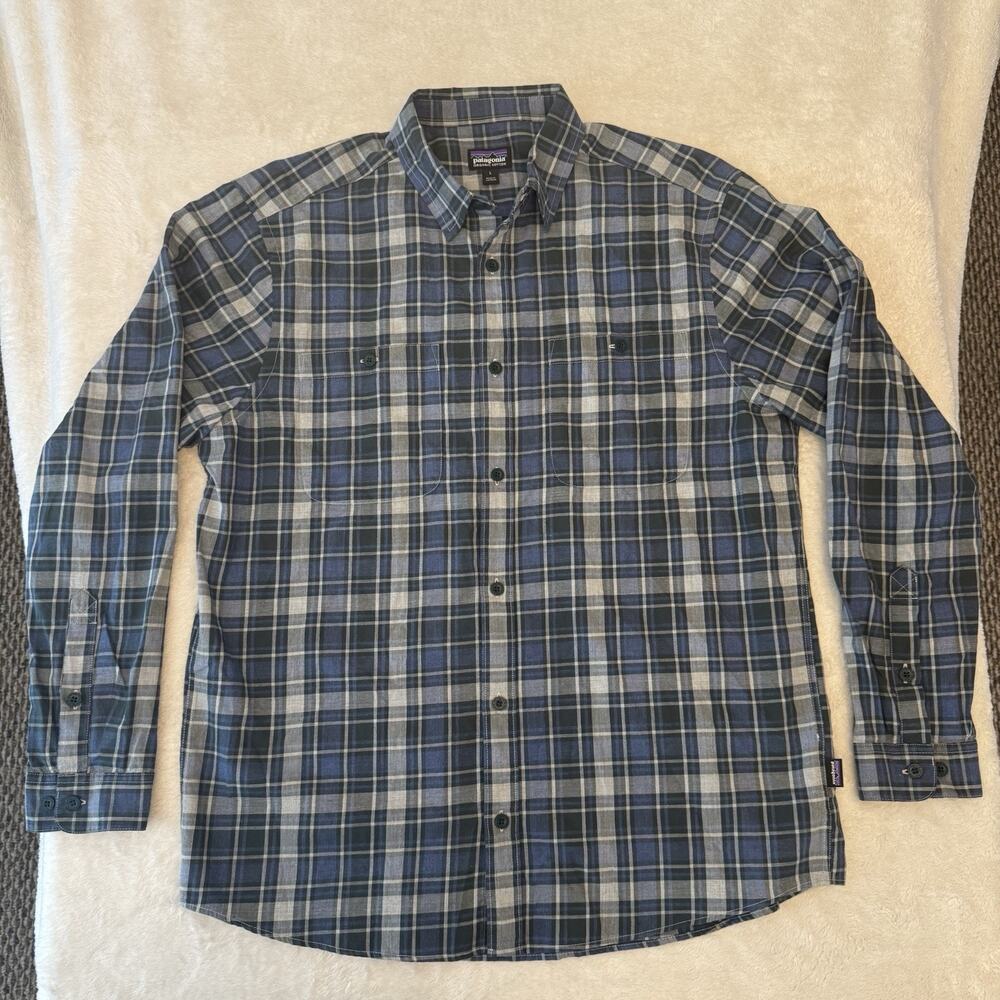Patagonia Men's Long Sleeve Organic Pima Cotton Plaid Shirt Large